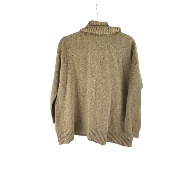 J.Jill Womens Speckled Turtleneck Sweater S Tan Long Sleeves Oversized Lagenlook - Picture 2 of 8